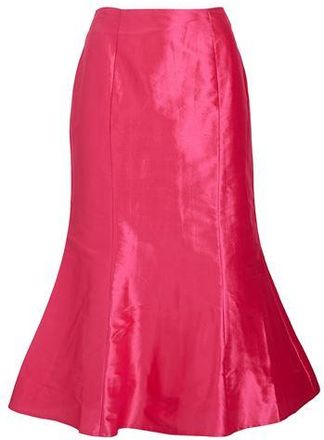 8 by YOOX SILK-SHANTUNG HIGH-WAIST FLARED MIDI SKIRT