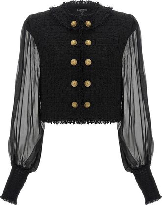Balmain Black Round Neck Jacket