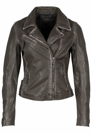 Mauritius Womens Leather Jacket With Snake Print Stars In Green