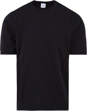 Aspesi Trui met ronde hals - Heren - T-shirts - Zwart - M - Katoen - Tops