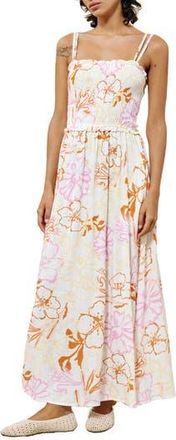 FRNCH Chance Ruffle Smocked Bodice Maxi Sundress in Floraison at Nordstrom Rack, Size X-Small