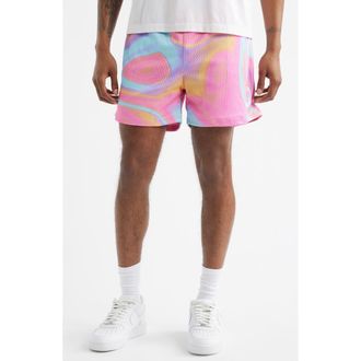 Overtime Splash Mesh Shorts in Pink at Nordstrom, Size X-Large