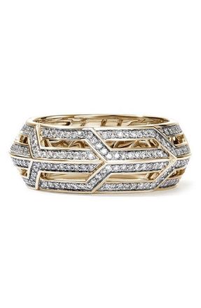 John Hardy 14K Gold & Diamond Icon 50 Band Ring in 14K Yellow Gold at Nordstrom, Size 6
