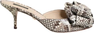 Dolce & Gabbana Multicolor Boog Leren Peep Toe Muiltjes - Dames - Muiltjes - Veelkleurig - 36 EU - Leer - Schoenen