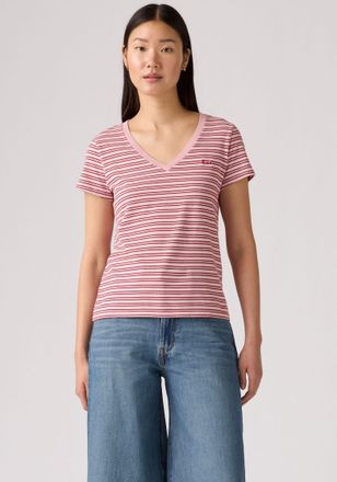 Levi's V-Shirt LEVIS PERFECT VNECK, Damen, Gr. XS (34), clara stripe zephyr, Single Jersey, Obermaterial: 100% Baumwolle, figurbetont normal, V-Ausschnitt, S