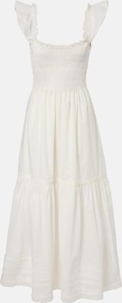 Faithfull The Brand Valentina shirred cotton maxi dress