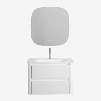 Sklum Conjunto De Mueble De Ba&ntilde;o Suspendido 80x50 Cm En Madera Con Lavabo Integrado Egerton Sklum