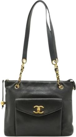 Chanel Pre-owned Shoulder Bags, female, Black, Size: ONE SIZE Pre-owned Vintage Shoulder Bag