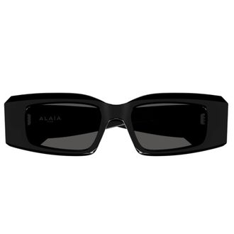Alaia Bold Black Rectangular Sunglasses With Wide Temples