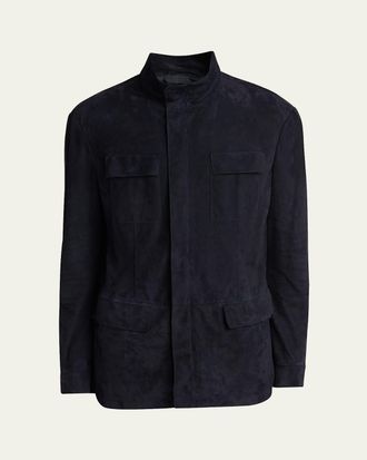 Giorgio Armani Mens Suede Field Jacket