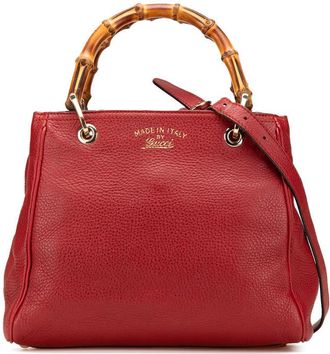 Gucci Pre-owned Gucci Small Calfskin Bamboo Shopper Satchel Ladies 336032 520981