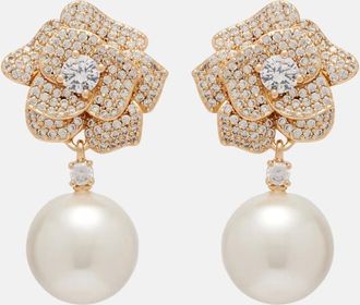 Self Portrait Embellished faux pearl drop earrings