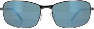 Serengeti Eyewear Rectangle Shiny Dark Gunmetal Mineral Polarized 555nm Blue Varese 2.0