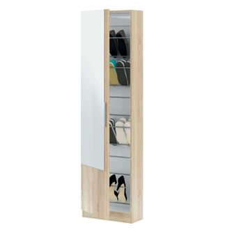 HOGAR 24 Zapatero 1 Puerta Con Espejo Roble