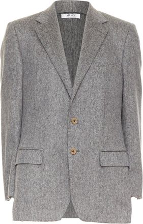Versace 100% cashmere grey flap pocket 2-button unstructured blazer EU50 L