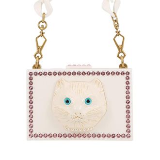 Gucci Pre-owned Gucci Acrylic Crystal Cat Face Box Clutch On Chain Ladies LOK0BTSGATE1J1IM