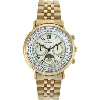 Peugeot Multi Function Moon Phase Perpetual Calendar Stainless Steel Watch- 40MM in Gold at Nordstrom