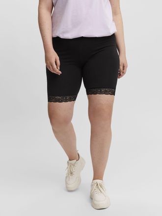 Vero Moda Curve Radlerhose VERO MODA CURVE VMLENNON CYCLE SHORTS - S GA NOOS CURVE, Damen, Gr. XL (52), N-Gr, schwarz, Jersey, Obermaterial: 95% Baumwolle, 5% Elastha