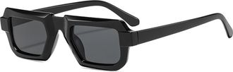 Generic Square Small Frame Mens Sunglasses Outdoor Commuter Womens Sports Sun Glasses(Black)