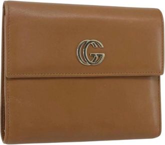 Gucci Pre-owned Wallets, female, Brown, Size: ONE SIZE Pre-owned Leather Wallet