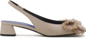 Lanvin Heeled Slingback Ballerina In Leather in Sand at Nordstrom, Size 41
