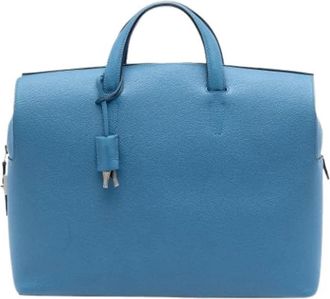 Herm&egrave;s Pre-owned Briefcase - Dames - Vintage Handtas - Blauw - ONE Size - Leer - Vintage