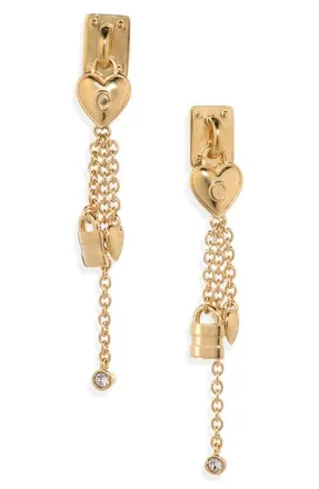 Chlo&eacute; The Chlo&eacute; Mini Paddington Linear Drop Earrings in Vintage Gold at Nordstrom