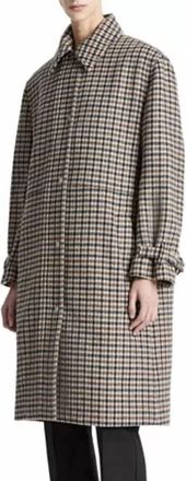 Vince Plaid Car Coat In Multicolor