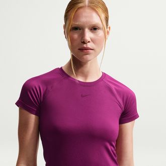 Nike Womens Nike Pro Seamless Dri-FIT T-Shirt in Red | IM9972-630