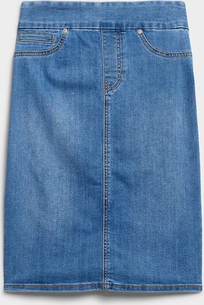 Contemporaine Womens Stretch denim slim-fit skirt
