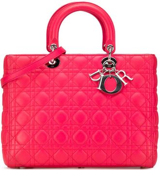 Dior Pre-owned Dior Large Lambskin Cannage Lady Dior 18-MA-1123
