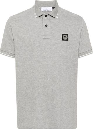 Stone Island piqué cotton polo shirt - men - Elastane/Cotton - S - Grey