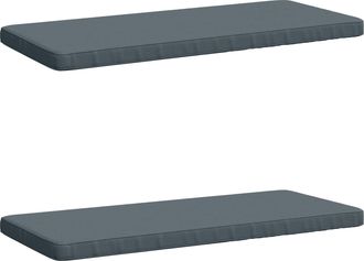 vidaXL Cojines Para Banco De 2 Piezas Vught 2 Uds. 100% Poli&eacute;ster Azul Vidaxl