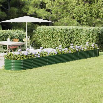 vidaXL Vidaxl - Jardinera Arriate Acero Galvanizado Verde 512x80x36 Cm