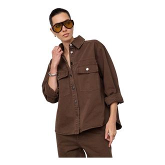 Co'Couture Belton CC Denim Shirt - Blouses & Shirts - Mujer - Marr&oacute;n - XL
