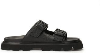 Kazar Leren flip-flops op een dikke zool - Heren - Sandalen - Zwart - 43 EU - Leer - Schoenen