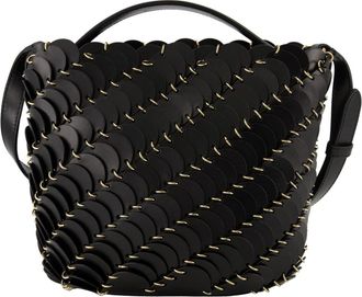 Paco Rabanne Zwarte Bucket Bag - Dames - Handtassen - Zwart - ONE Size - Leer - Tassen
