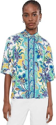 Johnny Was The Janie Favorite Kimono Sleeve Button Front Top- Womens Clothing Rosea : 2XL, Rayon/Spandex