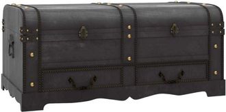 vidaXL Wooden Treasure Chest Large Black vidaXL