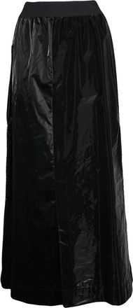 Maria Calderara Maxi Skirt with Elastic Waistband and Slit Details