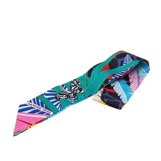 Herm&egrave;s Pre-owned Scarves, female, Multicolor, Size: ONE SIZE Pre-owned Jaguar Quetzal Silk Scarf