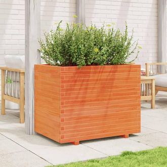 Berkfield Home Beautiful Garden Planter Wax Brown 90x60x72 cm Solid Wood Pine | Size: 90 x 60 x 72 cm