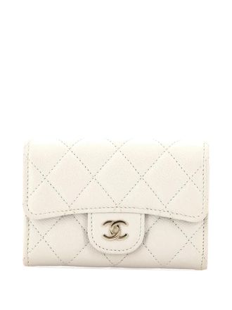 Chanel Classic Flap Case Quilted Caviar card holder - Grigio