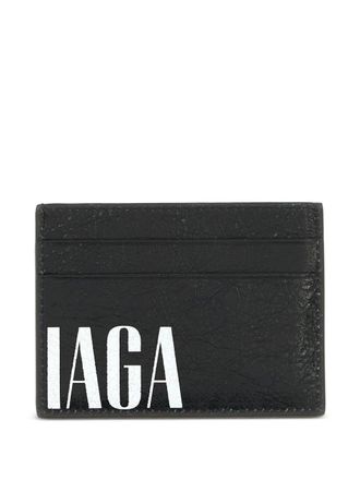 Balenciaga Portacarte con logo - Nero