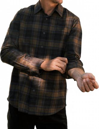 Grayers Cape Stretch Plain Weave Shirt In Rubber Black