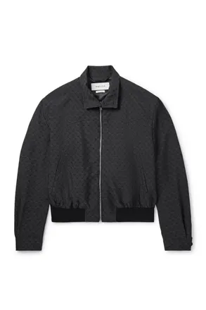 Alexander McQueen Cropped Printed Twill Harrington Jacket