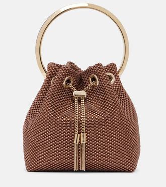 Jimmy Choo London Bon Bon Small embellished satin bucket bag