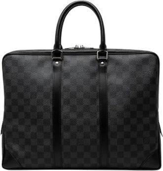 Louis Vuitton Pre-owned Porte-Documents Voyage - Heren - Vintage Handtas - Zwart - ONE Size - Leer - Vintage