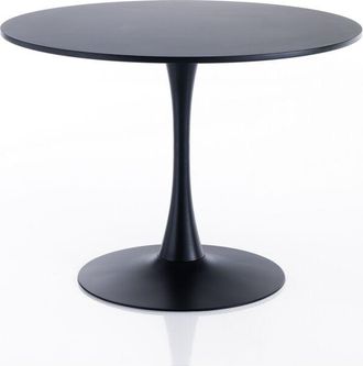 Oresteluchetta Mesa Redonda Efecto Madera Lacada En Negro Cm. Al.74 X &Oslash;.90