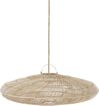 Bazar Bizar L&aacute;mpara colgante de hierro y rat&aacute;n en marr&oacute;n 110x110x38 cm